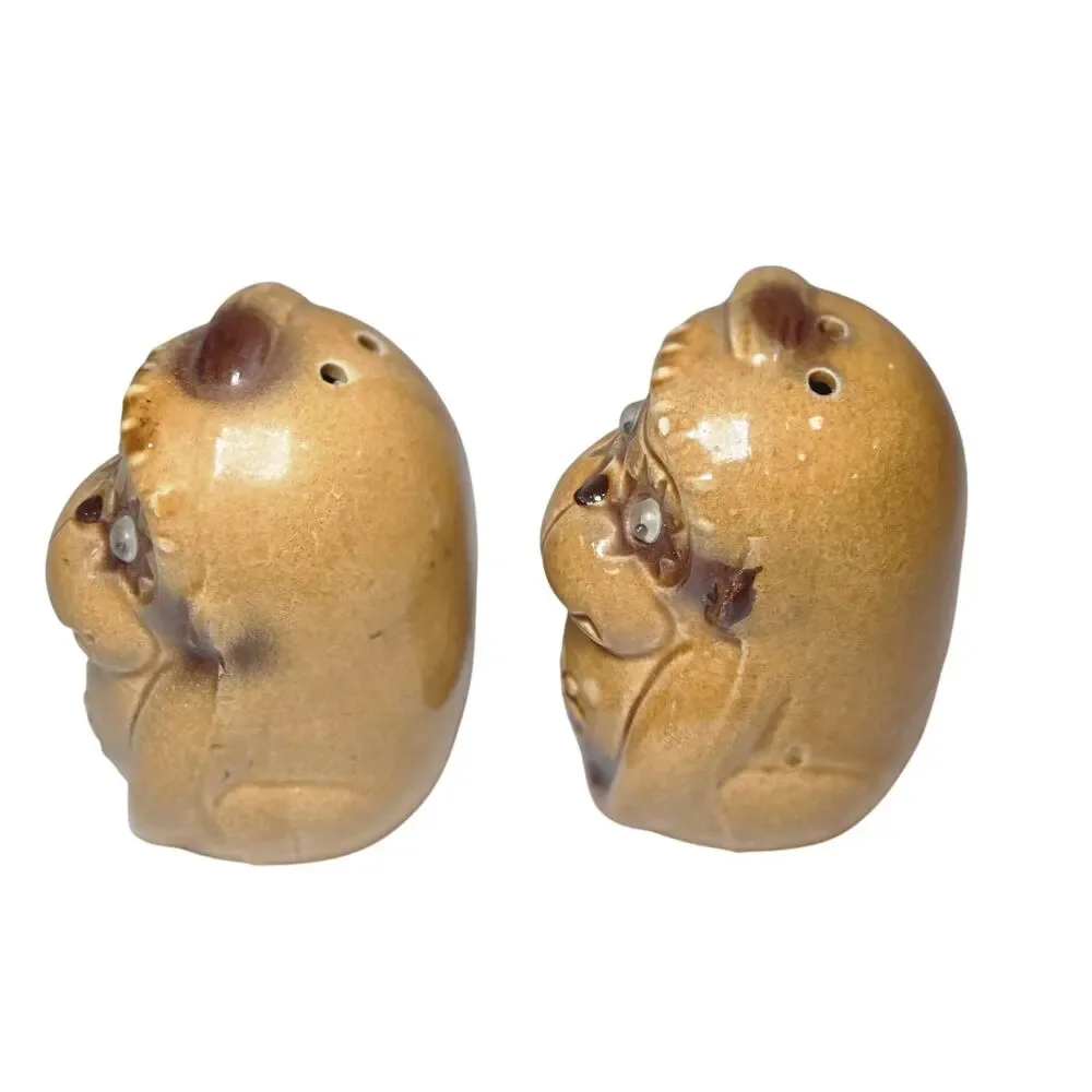 Vintage Googly Eye Gorilla Salt Pepper Shakers Japan MCM Kitsch Monkey Pair